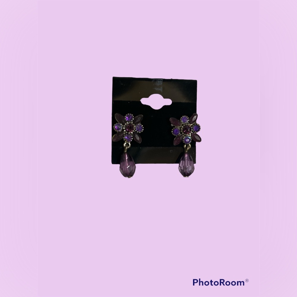 ʕ•ᴥ•ʔ ᴄᴜᴛᴇ ᴠɪɴᴛᴀɢᴇ ᴘᴜʀᴘʟᴇ ᴇᴀʀʀɪɴɢs - Picture 1 of 1